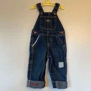 Oshkosh‎ B’Gosh - 9 month, patchwork bib overalls